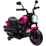 HOMCOM 6V Electric Motorbike Bike Training Wheels 1-Button Start 18-36Mths Pink