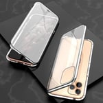 iPhone 11 Pro Max Skal Magnetiskt i Härdat glas -  Silver (Färg: Silver)