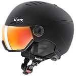 uvex Wanted Visor - Casque de Ski pour Hommes et Femmes - avec Visière - Réglage de la Taille Individuel - Black Matt - 58-62 cm