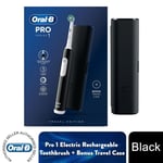 Oral-B Pro Cross Action Electric Rechargeable Toothbrush with Travel Case, Black