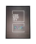 JW Design ‘Creativity Is Intelligence Having Fun’ Motivational Inspiring Quotes & Sayings Print Poster Success Framed Black 40x30 12x16 A3 Gift Ideas Wall Art Home Decor Bedroom Office Gym