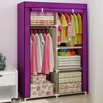 RSTJ-Sjef Environmental Protection Canvas Effect Wardrobe,Dust-Proof Combination Armoire,Assemble The Wardrobe,Can Be Placed Four Seasons Clothing, Other Small Things in Life,Purple