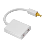Dubbelports Toslink Digital Optisk Ljuddelare Adapter Ljudkabel 1 in 2 ut Vit