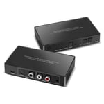 NÖRDIC digital til analog lydkonverter Mini DAC, TOSLINK og koaksial til RCA L / R Audio og 3,5 mm AUX-utgang med fjernkontroll D / A-konverter