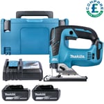 Makita DJV182 18V LXT Brushless Jigsaw With 2 x 6.0Ah Batteries, Charger & Case