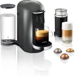 Nespresso VertuoPlus XN900T40 Coffee Machine with Aeroccino Milk Frother by Krups, Titanium