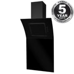 SIA 70cm Black Touch Control Angled Curved Glass Cooker Hood And 70cm Splashback