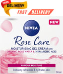 NIVEA Soft Rose 24h Day Cream 50 ml Face Care with Rose Water and Hyaluron-UK
