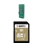 Pack Support de Stockage Rapide et Performant : Clé USB - 2.0 - Série Licence - Harry Potter Slytherin - 16 Go + Carte MicroSD - Gamme Elite Silver - Classe 4-16 Go