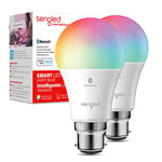 Sengled Alexa Bulb Bluetooth Multicolor B22, Smart Bulbs Work with Alexa Only, Smart Light Bulbs RGBW Colour Changing Light Bulbs Dimmable, 60W Equivalent 806LM, 2 Pack