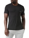 Emporio Armani Men's Stretch Deluxe Viscose Eagle Logo Regular Fit T-shirt T Shirt, Black, S UK