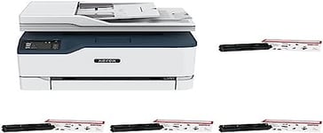 Xerox C235 A4 22ppm Colour Wireless Laser Multifunction Printer with Duplex 2-Sided Printing - Copy/Print/Scan/Fax with High Capacity CYMK Toner Bundle