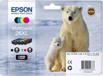 Genuine Epson 26XL Polar Bear Multipack Black &Colour Ink Cartridges