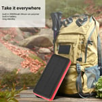 Portable Solar Power Bank ABS 30000mah With White LED Light Charger Fo 8397 TD