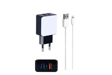 Chargeur Secteur x2-USB-A/Lightning pour produits Apple
