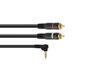OMNITRONIC Adaptercable 3.5 Jack 90°/2xRCA 0,5m bk, Omnitronic Adapter 3,5 Minitele 90 ° / 2xRCA 0,5m svart