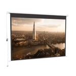 DKIEI Electric Motorised 84" 4:3 Projector Screen Home Cinema Motorized Screen with Remote Control, Matte white 0.38mm Fabric Screens