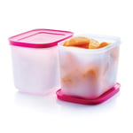 Tupperware Essentials Freezer Mates 2 Piece Food Storage Container Set - 1.1L - Organise Freezer Space - Airtight & Frost-free Lid - Durable & Reusable - Easy to Stack - Fast Freezing