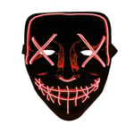 The Purge LED Neon Mask, Halloween - Röd