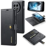 DG.MING OnePlus 13 Plånboksfodral med avtagbart skal, Black