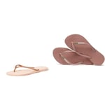 Havaianas 's Slim Flip Flop, Ballet Rose, 6/7 UK Slim Brasil Logo Women Flip Flops | Color: Black | Size: 6/7 UK