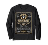 Scotch Whiskey Label Booze Father's Day Bachelor Party Gift Long Sleeve T-Shirt