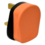 ORANGE Mains Electrical Plug 13A Fuse fitted Uk Power 500w Appliance