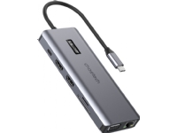 Choetech USB HUB Adapter 12in1 Choetech HUB-M26 USB-C til USB-C+ USB-A+ HDMI+ VGA+ AUX+ SD+ TF (grå)