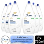 Dove Body Wash Deeply Nourishing Sulfate-free for Instantly Soft Skin, 6x720ml