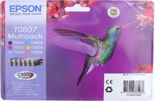 Epson T0807 Hummingbird Genuine Multipack Ink Cartridges Claria TO807 RX585 UK