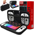 Orzly Carry Case Compatible with Nintendo Switch and New OLED Black 