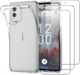 For Nokia X30 / X30 5G Case, Clear Gel Phone Cover & Glass Screen Protector