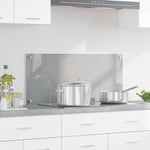 Kök Backsplash Ljusgrå 90x40x0,6 cm Härdat Glas