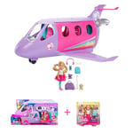 Barbie - Bundle Pack - Airplane Adventures (HCD49) + Chelsea Travel Doll (FWV20). Playset Pilot Doll & 15+ Travel Accessories. Chelsea Travel Doll with Puppy. For +3 Year Old