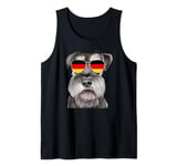 Miniature Schnauzer Dog Germany Flag Sunglasses Tank Top