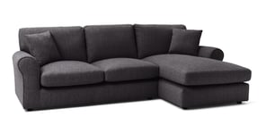 Habitat Lisbon Fabric Right Hand Corner Chaise Sofa-Charcoal Charcoal