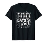 100 Days Y'all Cute Teachers Plaid Buffalo Happy Noir/blanc T-Shirt