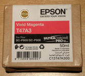 GENUINE EPSON T47A3 Vivid Magenta cartridge 50ml ink  SC-P900 SC-P906  ORIGINAL
