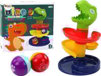 Leantoys Pedagogisk Sorterare Med Kulor Och Rutschkana Grön Dinosaurie