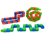 Wacky Tracks Fidget Toys - Simple Dimple Fidget Toy,24 Links Wacky Tracks Snap And Click Fidget Toys,Multicolor Snake Chain Puzzles For Stress Relief Puzzle Educational Party Toys