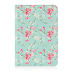 32nd Floral Series - Design PU Leather Book Folio Case Cover for Apple iPad Mini 5 (2019), Designer Flower Pattern Flip Case With Built In Stand - Spring Blue