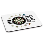 Crazy Darts Man Stars PC Computer Mouse Mat Pad - Funny Sport Fathers Day Dad