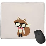 Mouse Pad,Non-Slip Waterproof Rubber Base Mousepad for Laptop,Hipster Bow Tie Brown Fox
