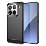 EIDERWOOD Xiaomi 15 Pro Brushed Carbon Fiber Flexibelt Plast Skal - Svart