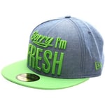 Sorry I'm Fresh Blue Chambray/Lime Fitted Cap