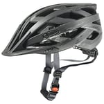 uvex i-vo cc - Lightweight All-Round Bike Helmet for Men & Women - Individual Fit - Upgradeable with an LED Light - Black-Smoke Matt - 56-60 cm