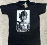 Dragon Ball Z Vegeta Large L Black Short Sleeve T-shirt NEW Super Saiyan Goku