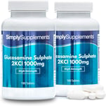Glucosamine Sulphate 2Kcl 1000Mg | 360 Tablets = up to 1 Year Supply | Manufactu