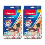 Vileda Ultra Max Mop Replacement Refill Head 1-2 Spray Microfibre Pads 2 Pack