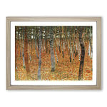 Beech Grove Forest Vol.2 By Gustav Klimt Classic Painting Framed Wall Art Print, Ready to Hang Picture for Living Room Bedroom Home Office Décor, Oak A4 (34 x 25 cm)